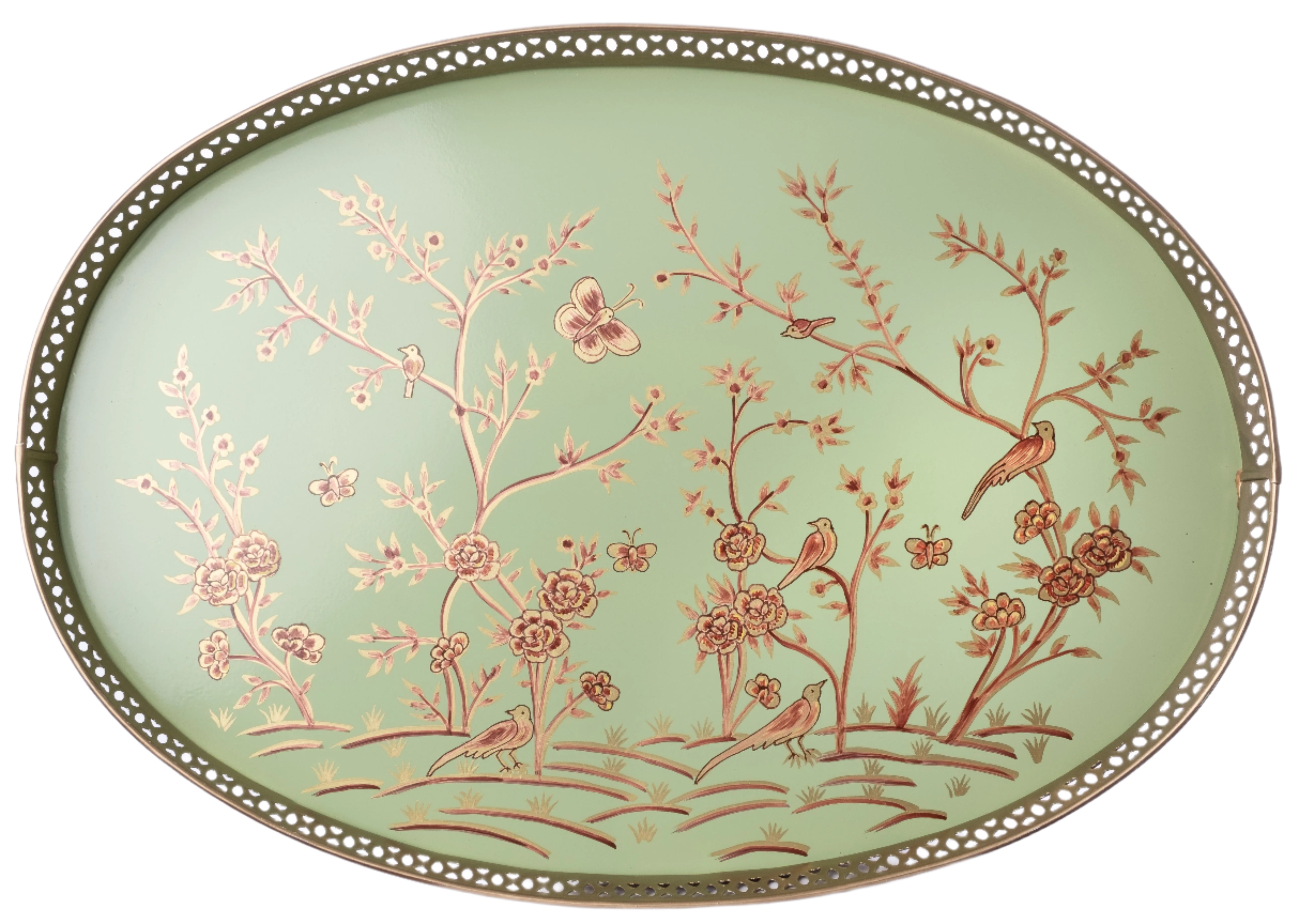Celadon Green Round Pierced Tray