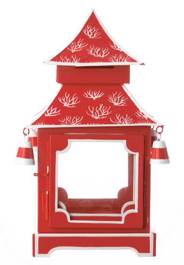 Red & White Coral Pagoda Lantern
