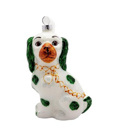 Green Staffordshire Dog Gift Topper
