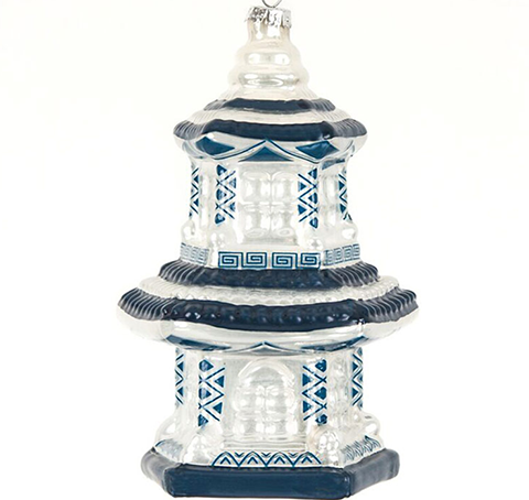 Blue & White Pagoda 2 Ornament