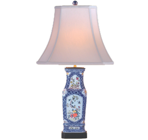 Multi Color Floral Square Lamp