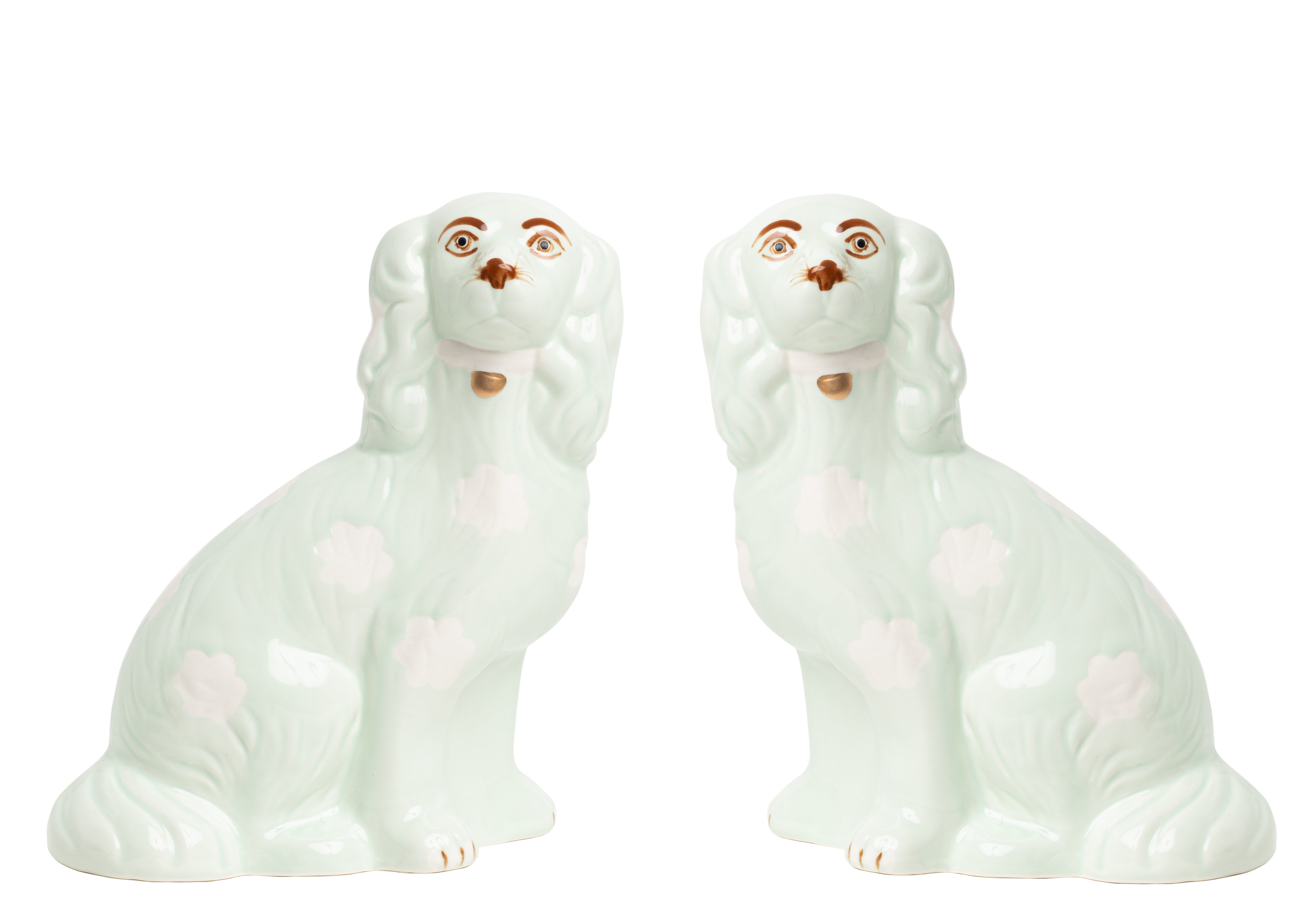 Pale Green Staffordshire Dogs