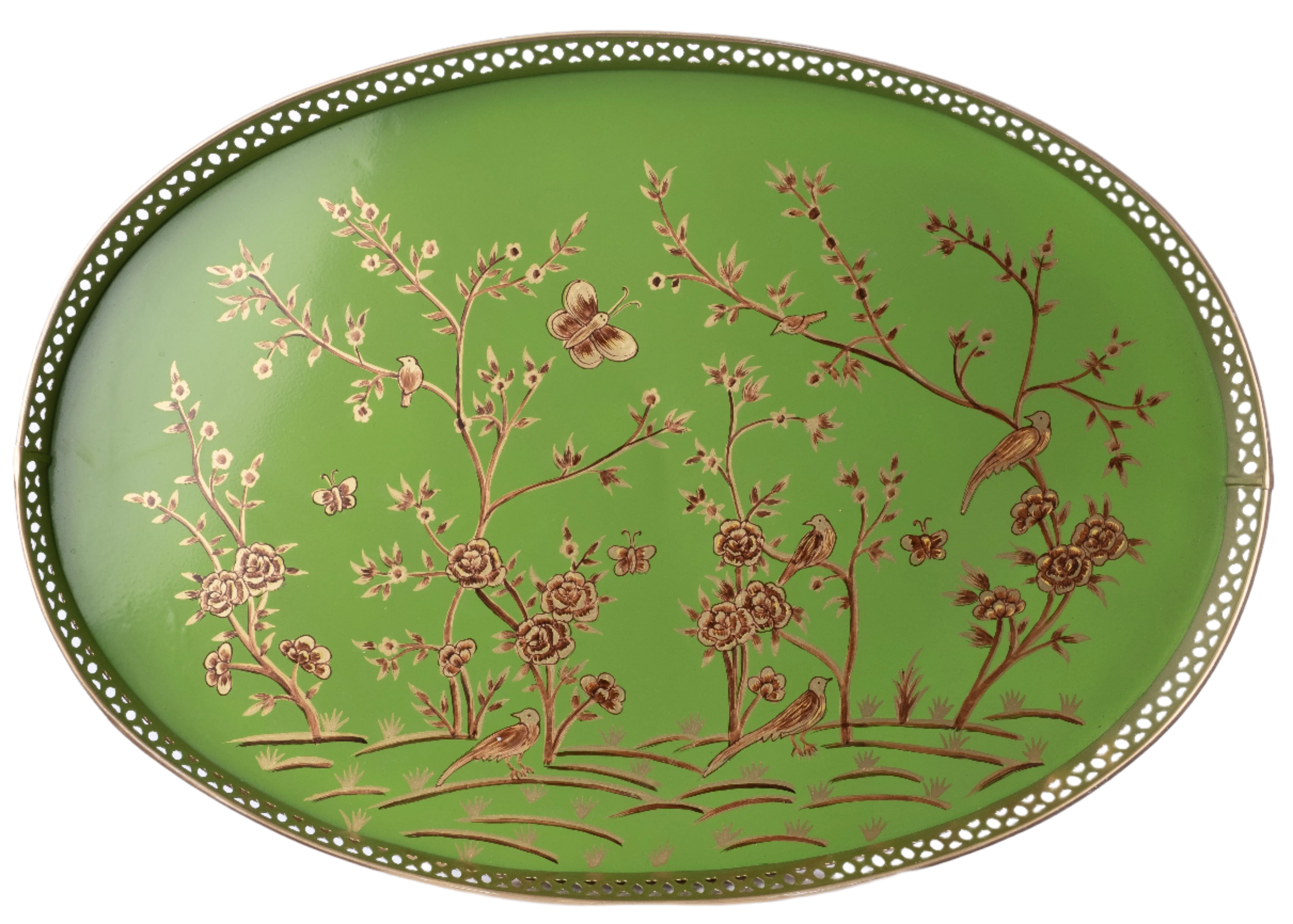 Moss Green Round Pierced Tray