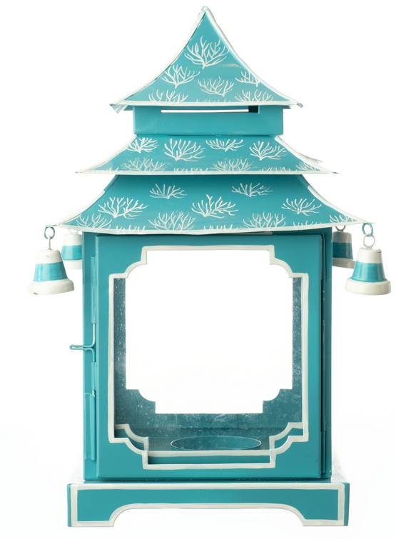 Aqua & White Pagoda Lantern (4 Sizes)
