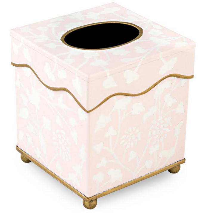 Pale Pink Spring Floral Tissue Holder: Final Sale