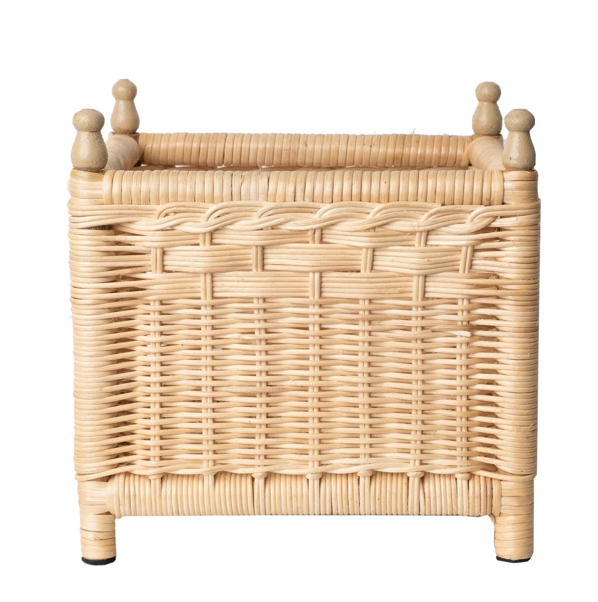 Square Natural Wicker Box Planter