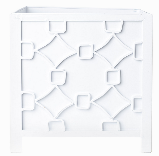 Gloss White Fretwork Planter