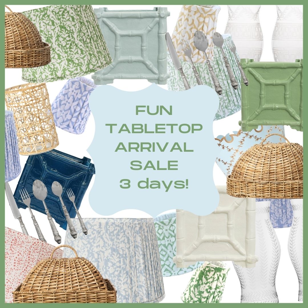 Our April tabletop arrival sale is on plus a giveaway!