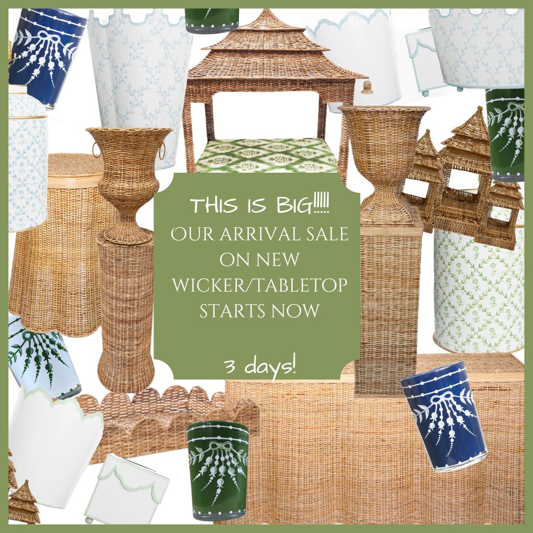 A super stylish tabletop and wicker arrival sale starts now and a giveaway!