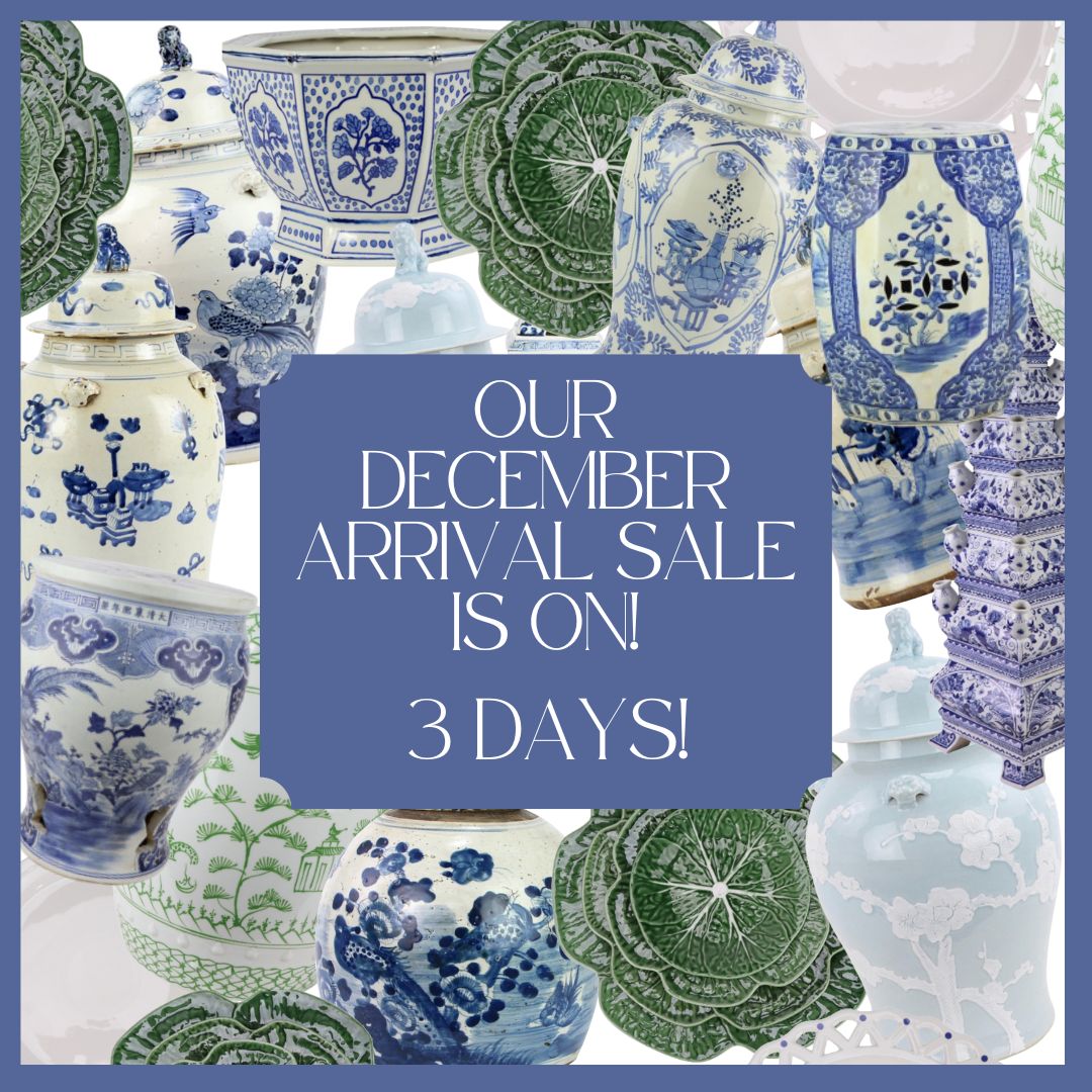 Our December porcelain arrival sale is on and a porcelain giveaway!