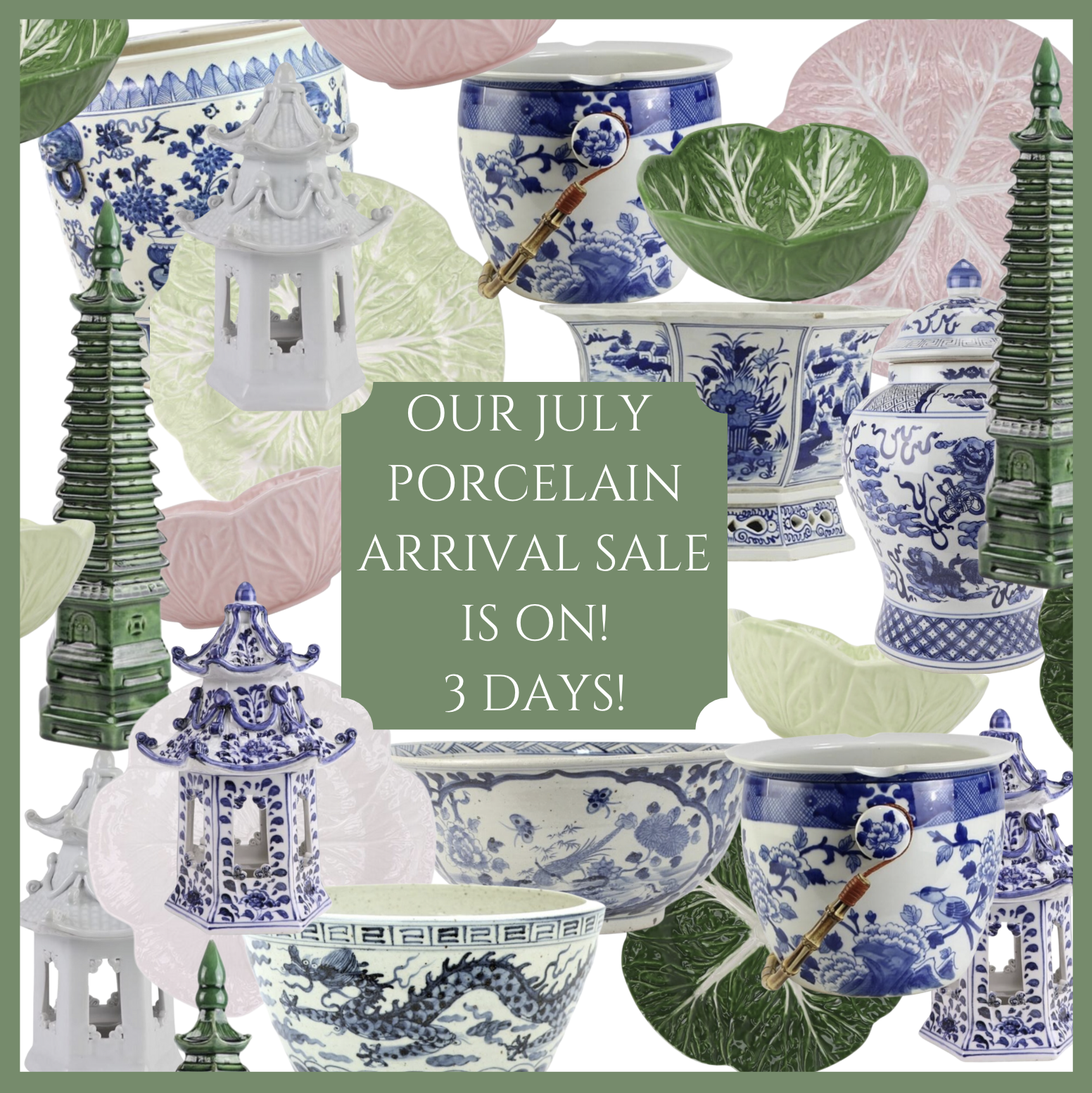 Our porcelain arrival sale is on and ready to ship!