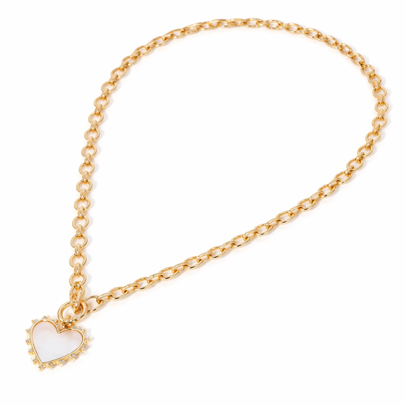 Pearl Heart Toggle Necklace