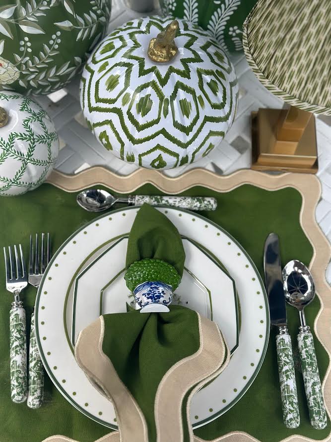 Blue Topiary & Bow Napkin Ring