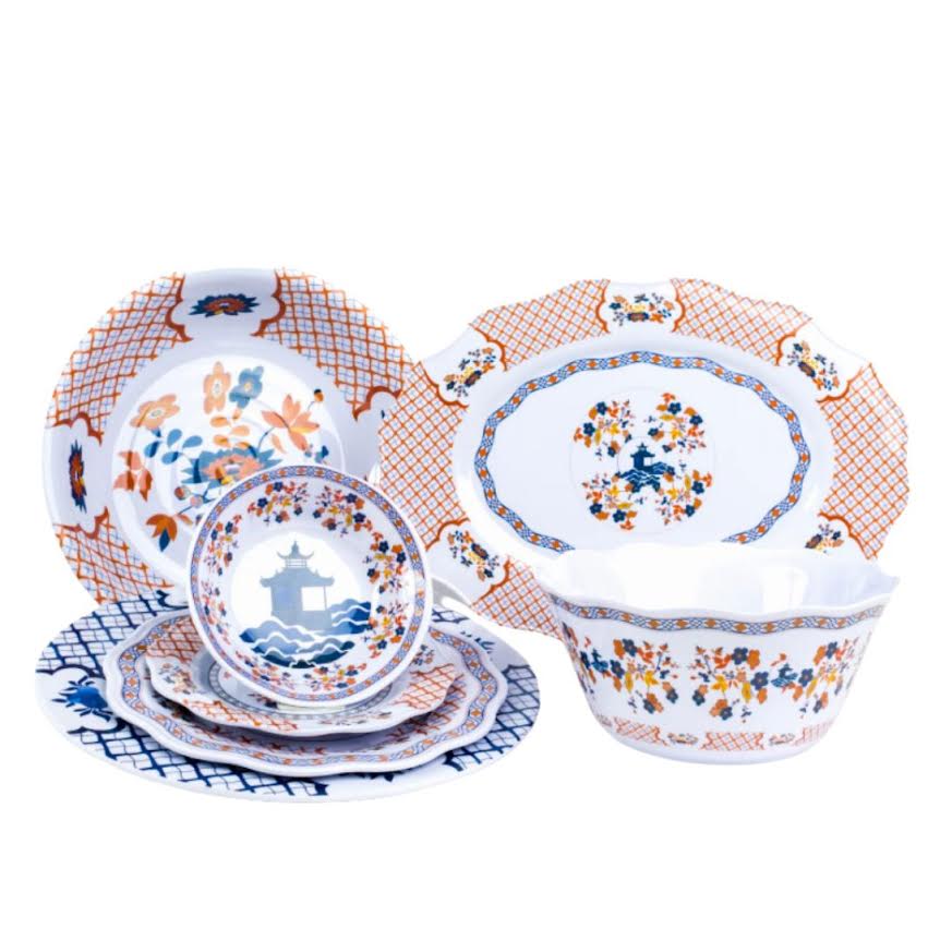 Blooming Sunset Pagoda Melamine Dinnerware Collection