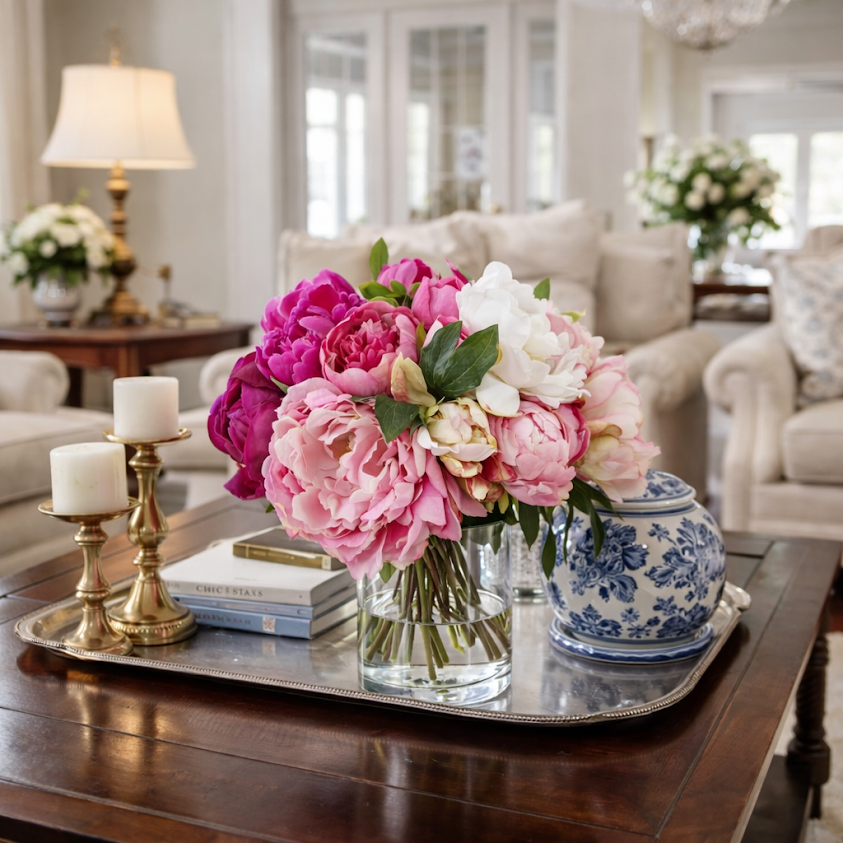 Lifelike Peony Arrangment