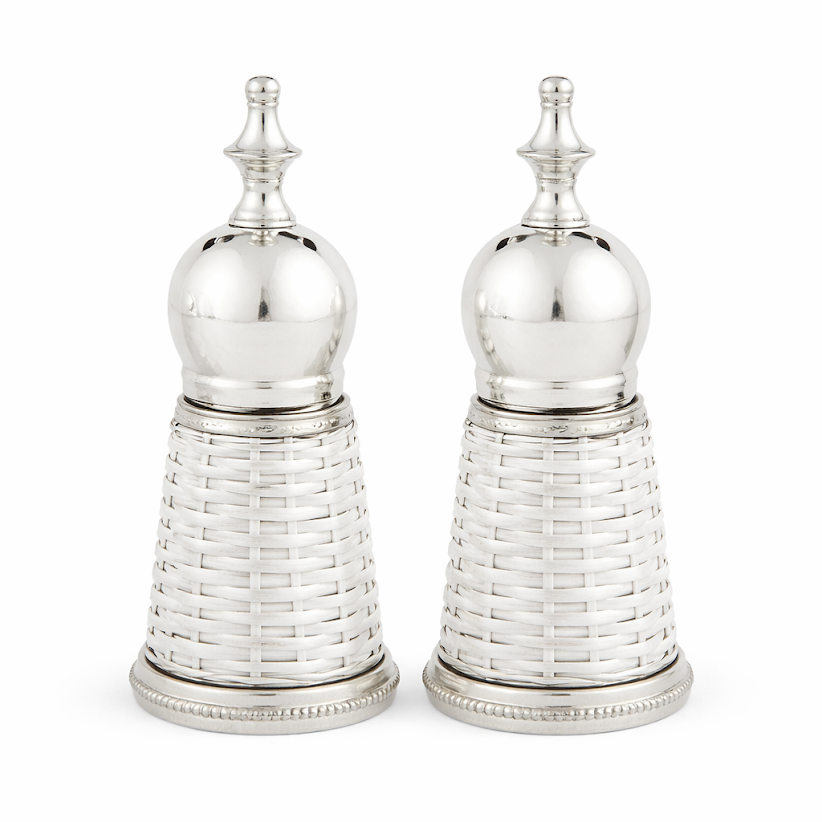 White Wicker Salt and Pepper Shaker