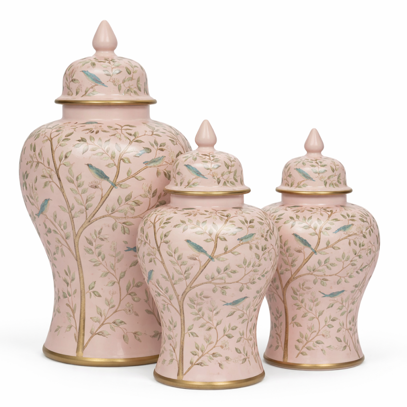 Pink Chinoiserie Jar (3 Sizes)