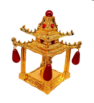 Gold & Red Pagoda Set of 4 Napkin Rings