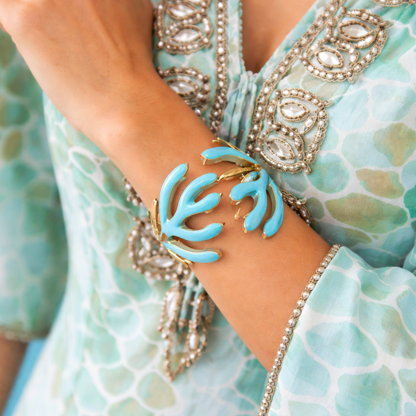 Turquoise Coral Cuff