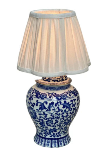 Rechargeable Porcelain Tea Lamp – Blue & White Floral Design