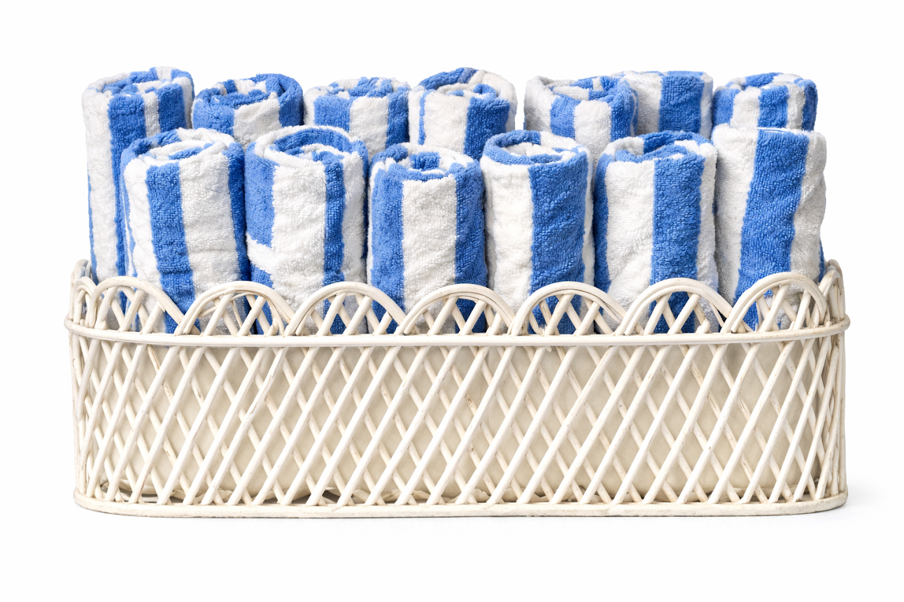 Jumbo Natural Rectangular Rattan Scalloped Planter