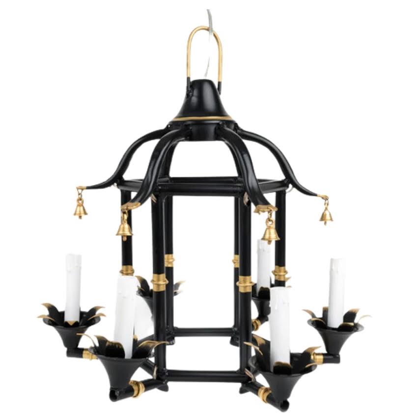 Black & Gold Chinoiserie Chandelier