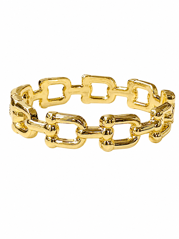 Classic Horsebit Gold Hinged Bangle