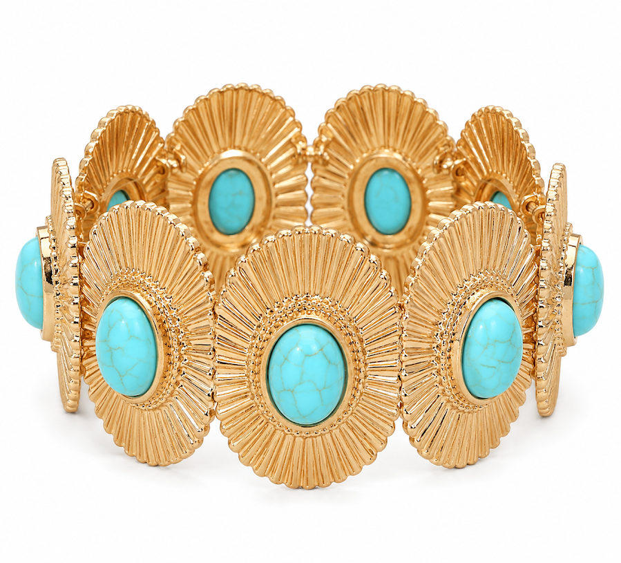 Turquoise Sunburst Stretch Bracelet