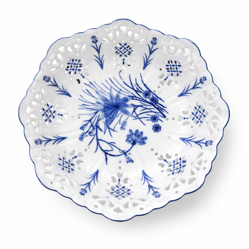 Pierced Scalloped Porcelain Bowl
