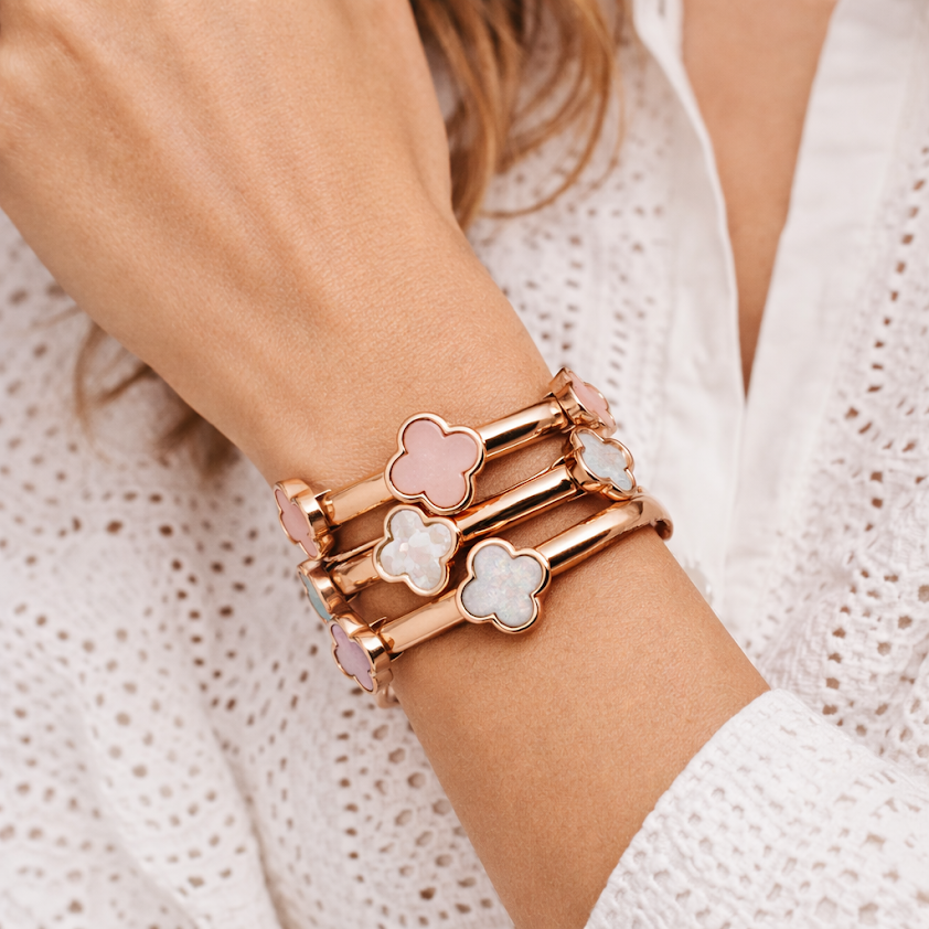 Soft Green Quatrefoil Bracelet