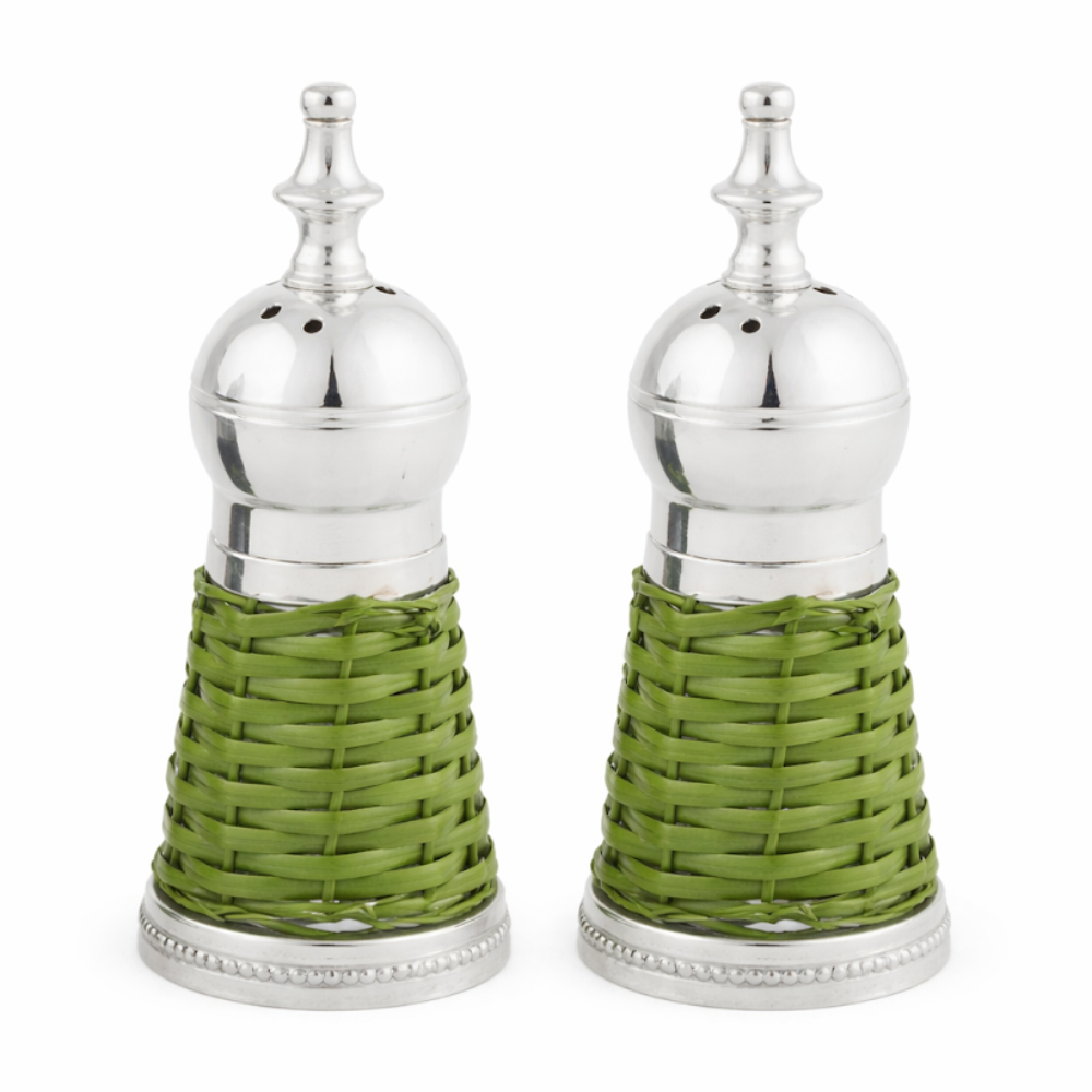 Green Wicker Salt and Pepper Shaker