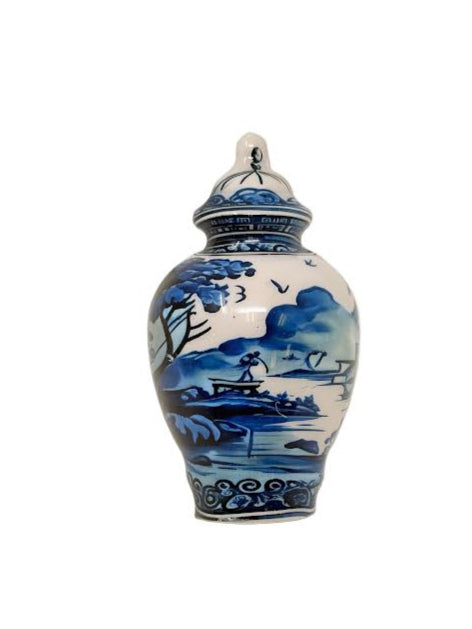 Blue & White Village Scene Ginger Jar Napkin Ring