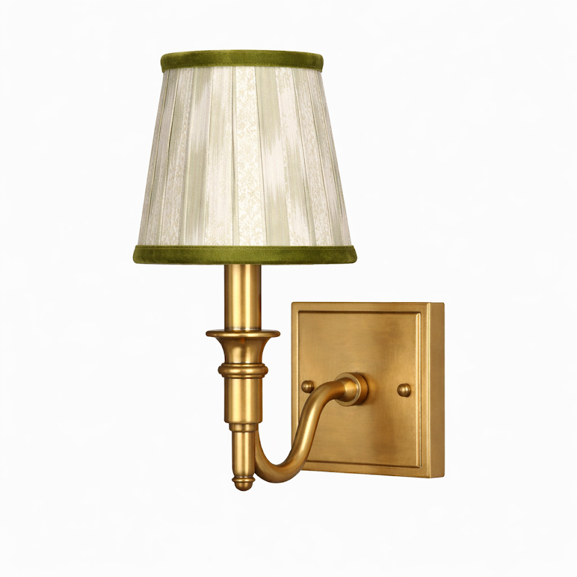 Green Velvet Ikat Sconce Shade