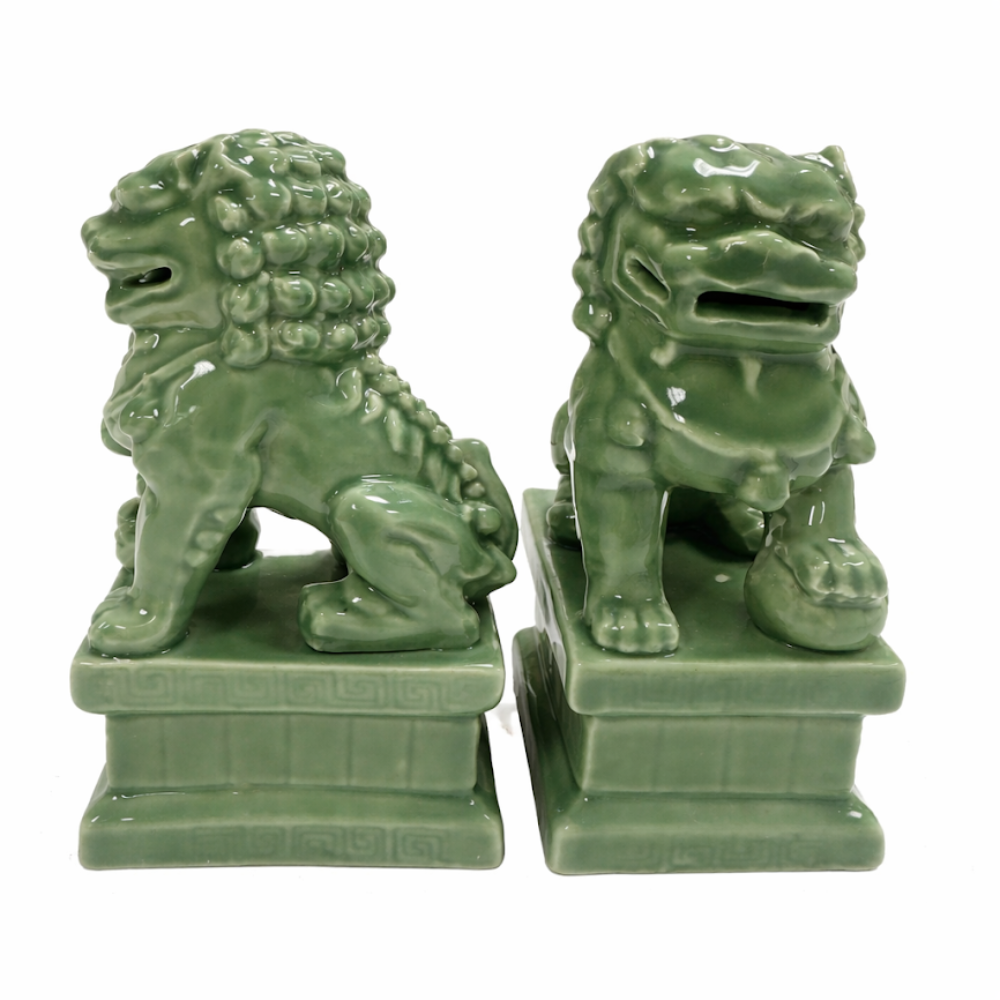 Mini Dark Sage Green Foo Dogs
