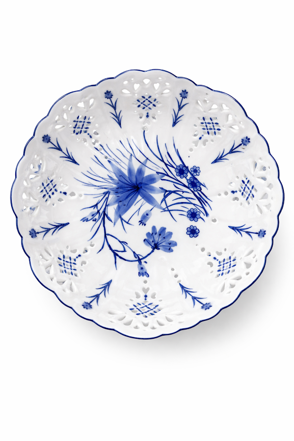 Pierced Scalloped Porcelain Bowl