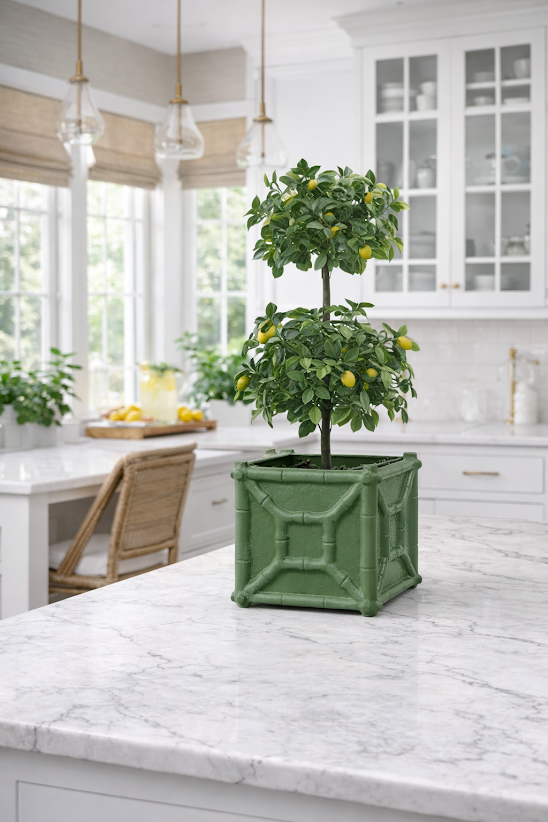 Forest Green Bamboo Box Planter