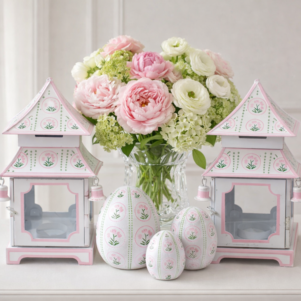Pink Tulip Pagoda Lantern (3 Sizes)