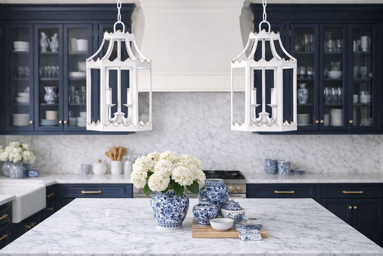 Ivory Scalloped Lantern