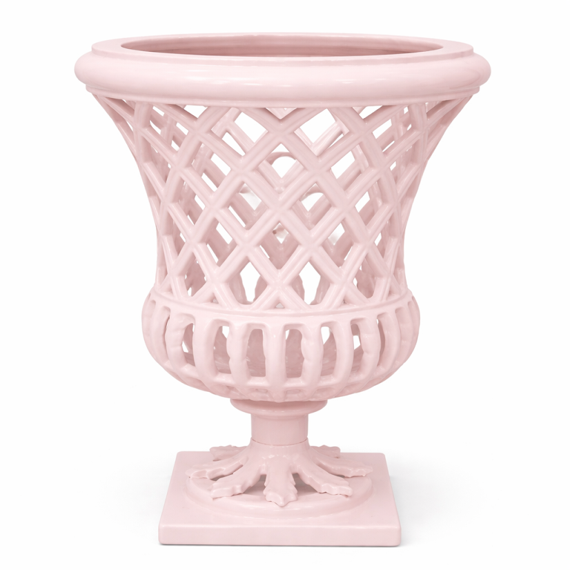 16" Pink Lattice Urn