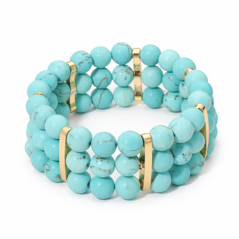 Stretch Turquoise Triple-Layer Bracelet