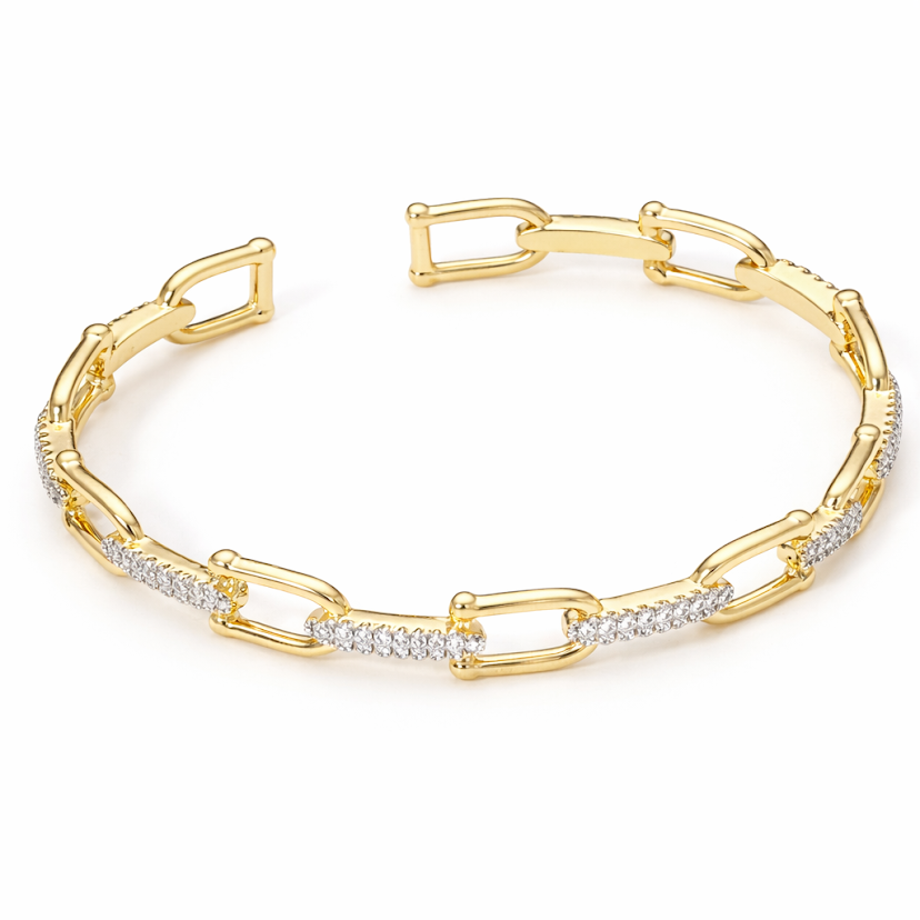 Horsebit CZ Slip-On Bracelet
