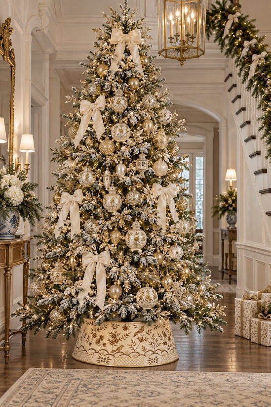 Ivory & Gold Chinoiserie Tree Collar