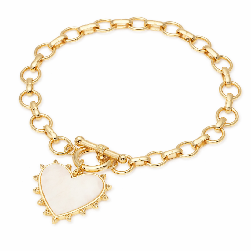 Pearl Heart Toggle Bracelet