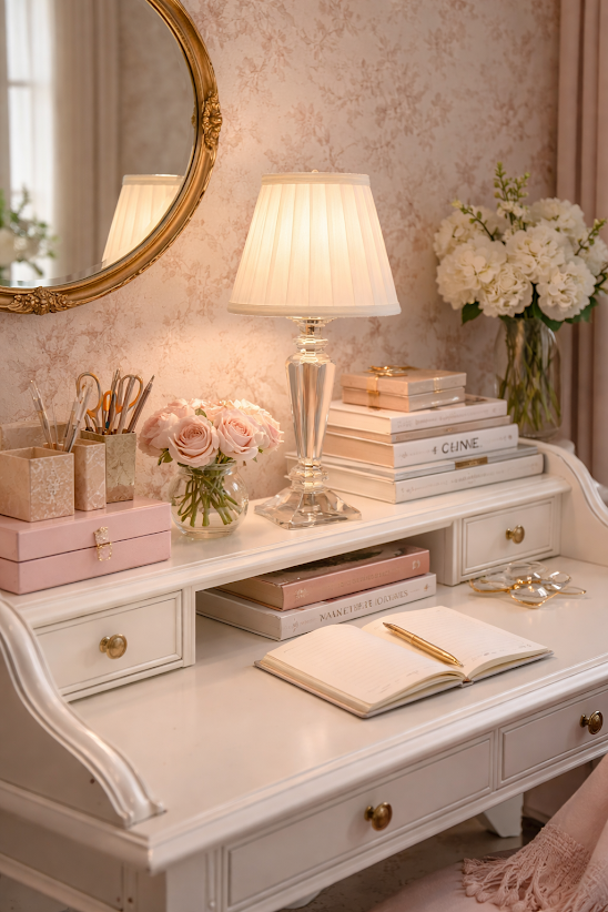 Square Crystal Rechargeable Lamp with Ivory Shade
