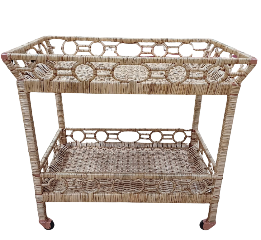 Fretwork Wood Bar Cart