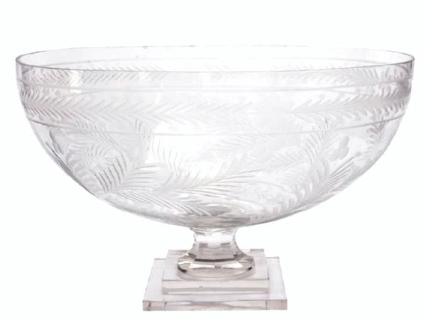 Etched Swag and Garland Bowl Large