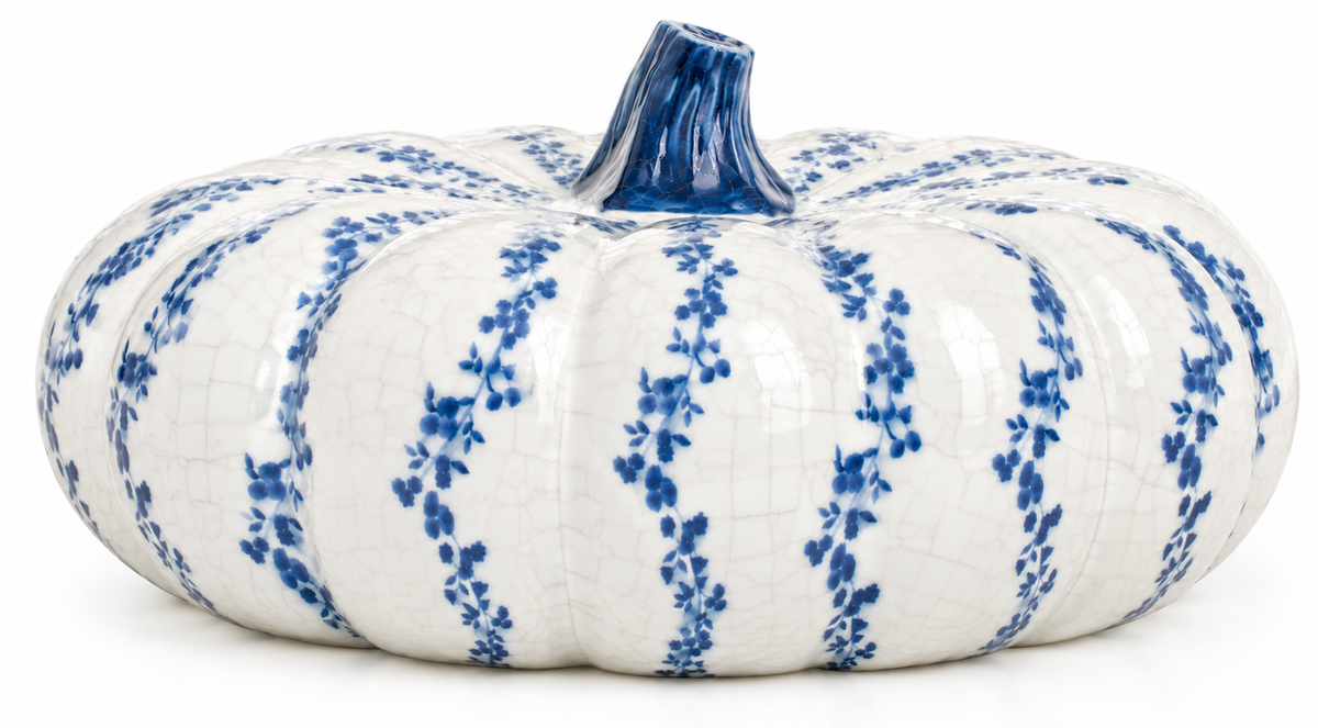 Crackle Extra Large Porcelain Pumpkin