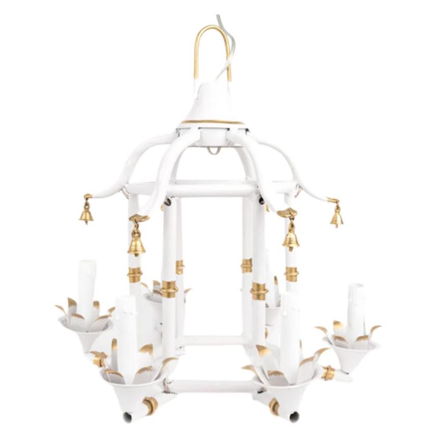 Ivory & Gold Chinoiserie Chandelier