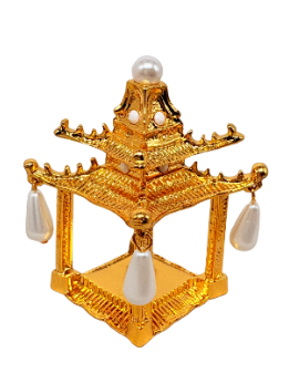 Gold & Pearl Pagoda Set of 4 Napkin Rings