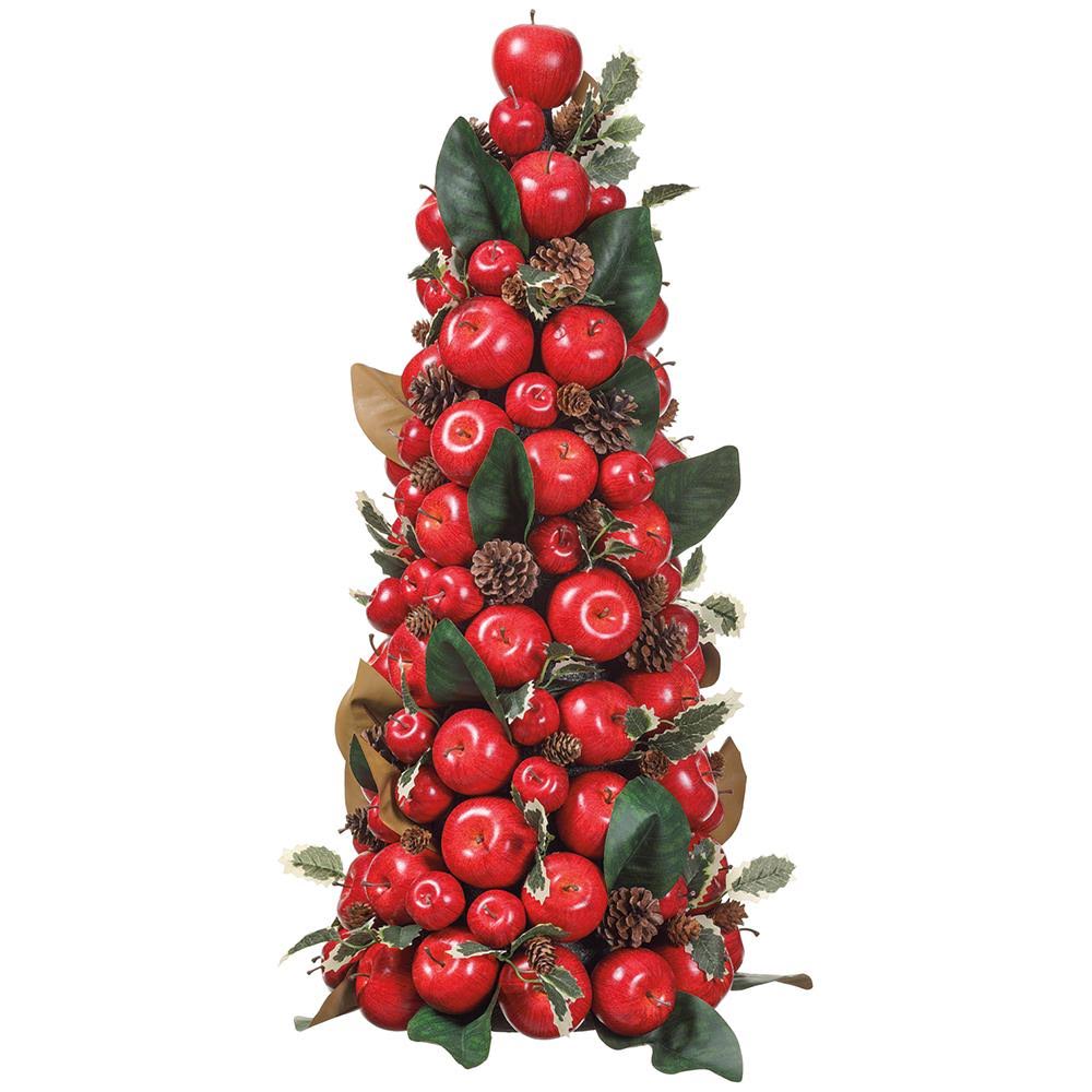 30" Apple & Magnolia Leaf Pinecone Topiary